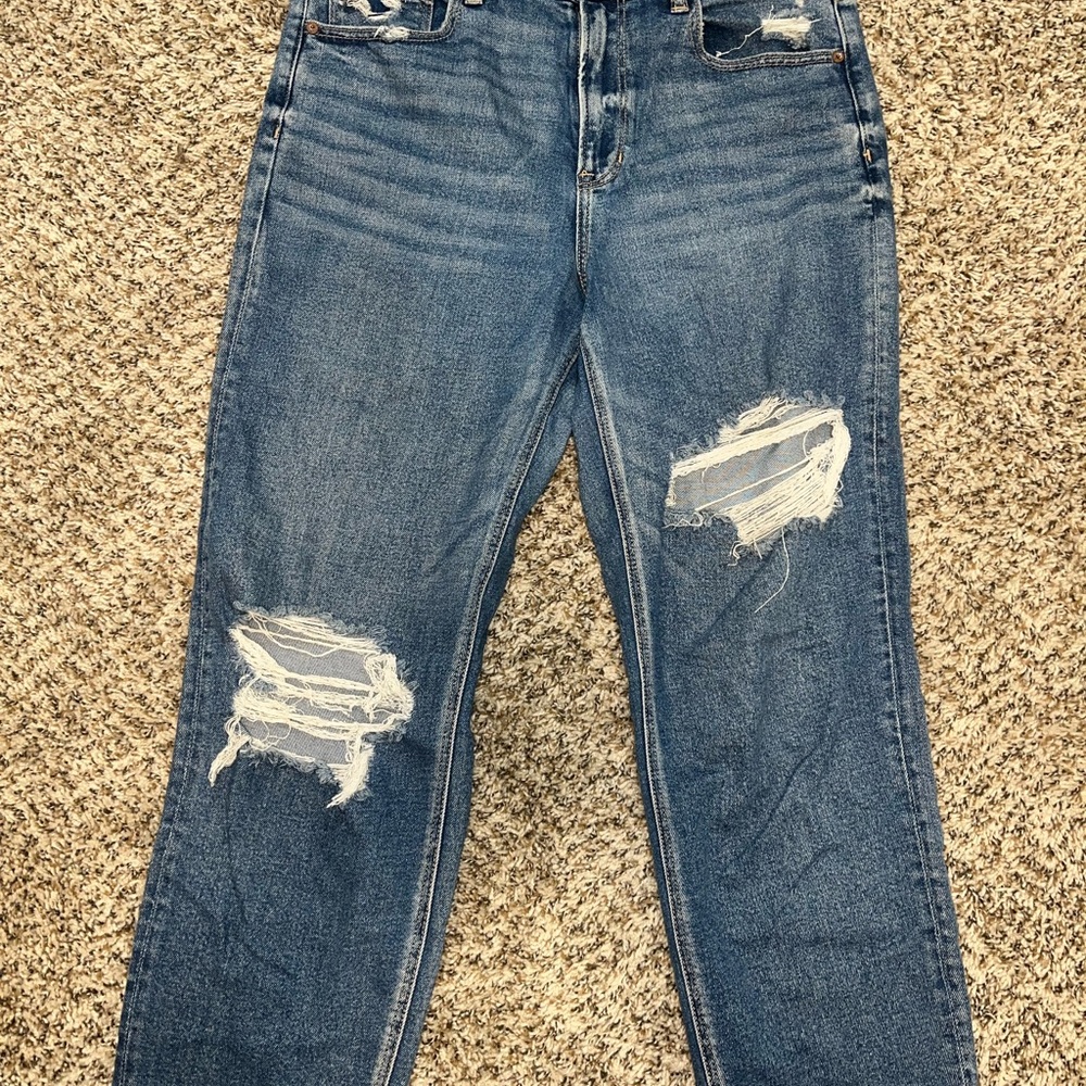 American Eagle Outfitters Blue Boyfriend Jeans Distressed Casual